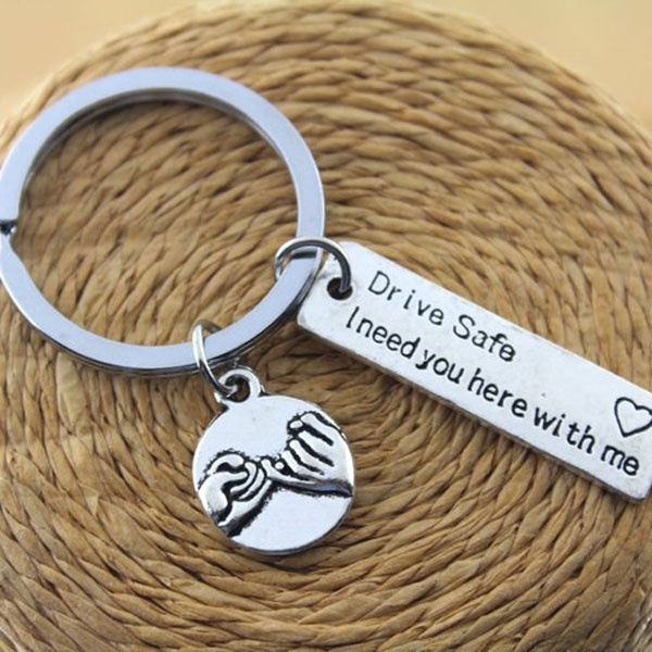 Drive safe keychain,drive safe keyring,drive safe key chain,pinky promise  keychain,new driver keyring,new driver gift