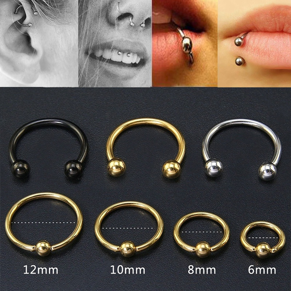 3 pcs /lot Stainless steel Captive Bead Rings BCR Lip Nose Eyebrow ...