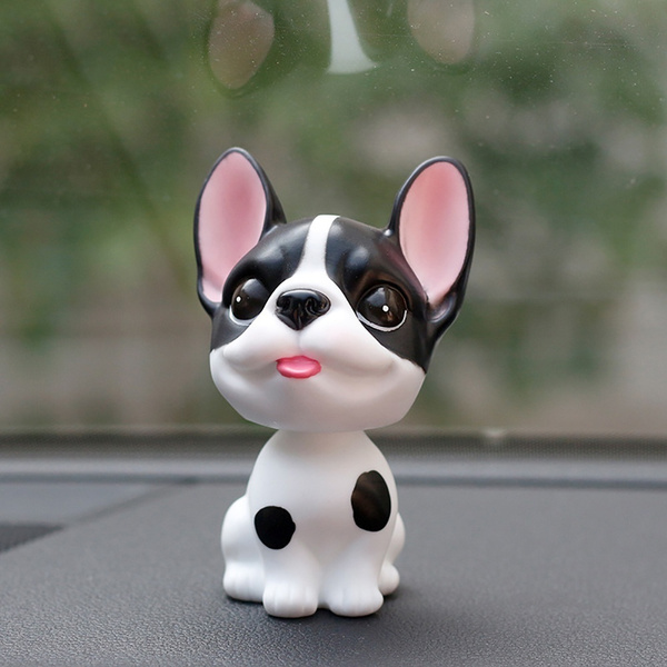 Car Shaking Head Toy French Bulldog Cute Decoration Dashboard Nodding Dog Figure 