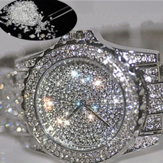 DIAMOND, Jewelry & Watches, Rhinestone, Gold Watch