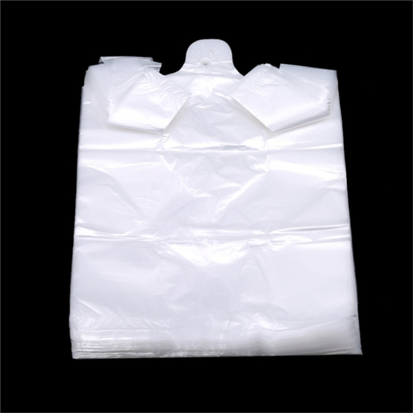 100Pcs Plastic T-Shirt Retail Shopping Supermarket Packaging Bags Handles 