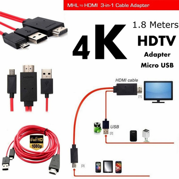 Universal Mhl Micro Usb To Hdmi Cable 1080 P Hd Tv Adapter For Android  Phones