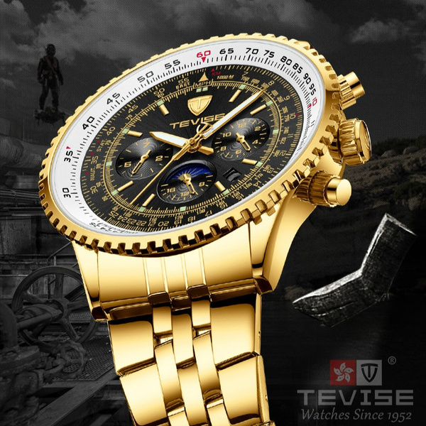 Luxury Mechanical Watch for Men TEVISE Luminous Six Needles Orologi  meccanici per uomo Orologio automatico in acciaio con carica automatica  Orologi da polso | Wish