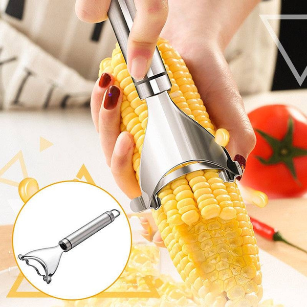 Stainless Steel Corn Slicer Peeler Thresher Cob Cutter Strip Remover Tool Ti Stainless Steel Corn Slicer Peeler Thresher Cob Cutter Strip Remover Tool Ti
