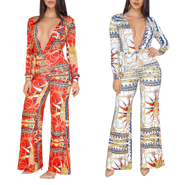 Women's Clothing, Jumpsuits, Rompers & Overalls, Women V-Neck Long