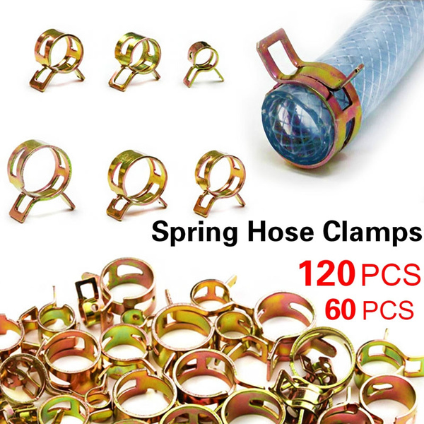 10 x 6mm 9mm 10mm 12mm 14mm 15mm 60 pcs Fuel/Silicone Vacuum Hose Spring Band Type Action Pipe Clamp Low Pressure Air Clip Clamp 