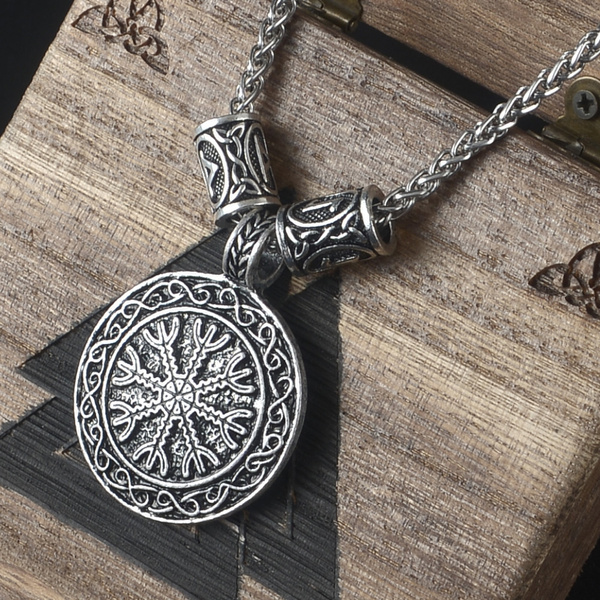 Buy Viking Helm of Awe Ægishjálmr Shield Stainless Steel Pendant Necklace  Online in India - Etsy