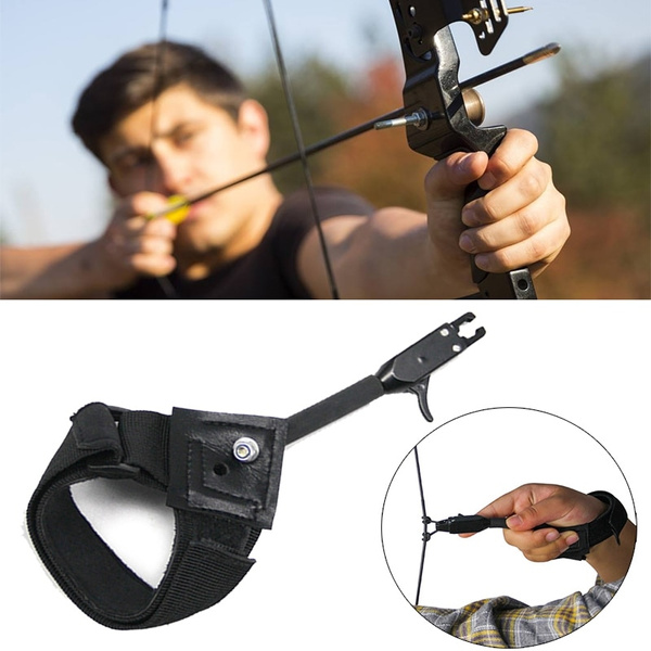 New Outdoor Black Color Archery Caliper Release Aid Compound Bow Strap ...