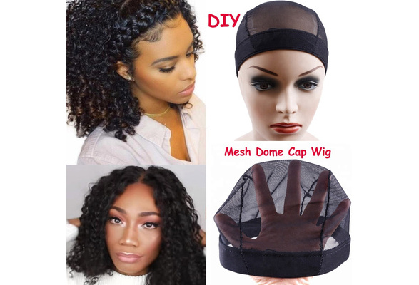  Donna Mesh Dome Wig Cap Black, lightweight, thick band