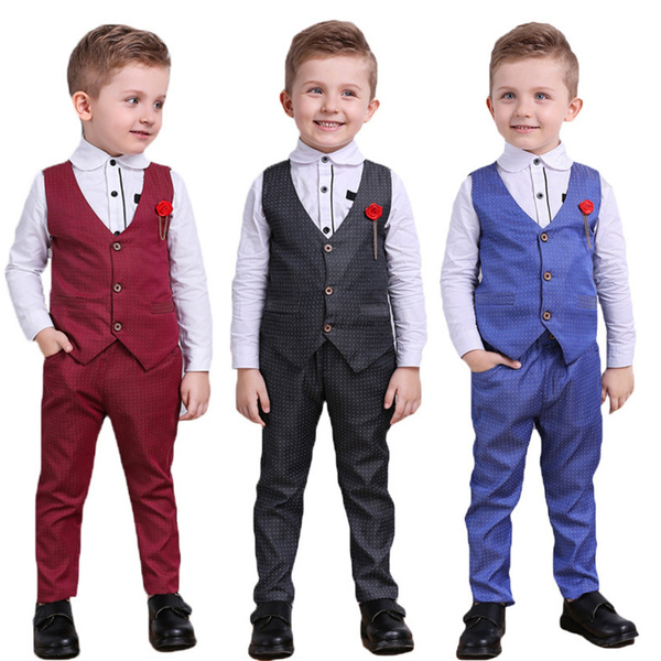 Three Piece Formal Party Dress for Boys in Beige and Grey, Age Group: 2-4  Years at Rs 2650/piece in Jaipur