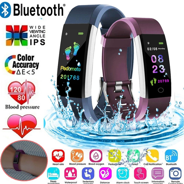 Smart Bracelet Color Screen Blood Pressure Waterproof Fitness Tracker Watch Heart Rate Monitor