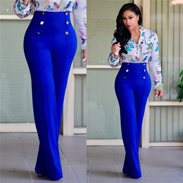 Shop Regal Azure Shimmer Flared Trousers Online