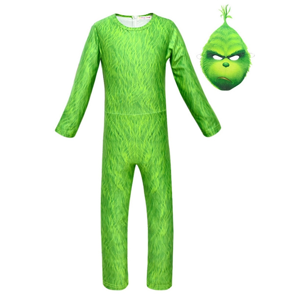 lotus overflow considerate Kids Cosplay Costume How the Grinch Stole Christmas Grinch Jumpsuit Outfit  Party Suit | Wish