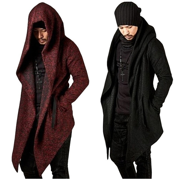 mens long cloak hoodie