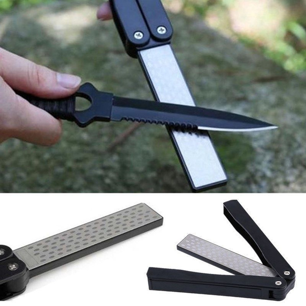 1pc Portable Knife Sharpener - Double Sided Foldable Pocket Sharpening Tool  For Outdoor Use