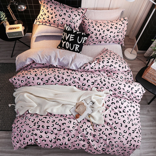 Girl Teen Duvet Cover Quilt, Leopard Print Super King Size Bedding