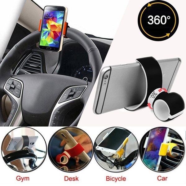 Steering Wheel Holder,Universal Car Elastic Steering Wheel Clip Mount Holder Cradle Stand for Mobile Phone GPS,for The Phone Screen Below 5.5 inch