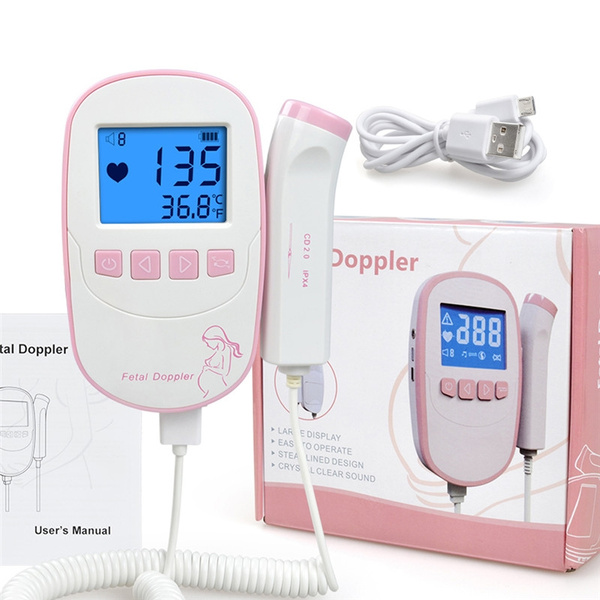 Baby Heartbeat Monitor Fetal Doppler Detector Portable Ultrasound ...