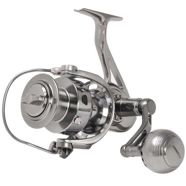 CNC MACHINED FULL METAL POWERFUL SPINNING FISHING REEL HEAVY DUTY 44LB 66LB  DRAG LONG CAST SALTWATER BIG GAME BOAT SURF FISHING 20KG 30KG DRAG 11+1  STAINLESS STEEL BALL BEARINGS