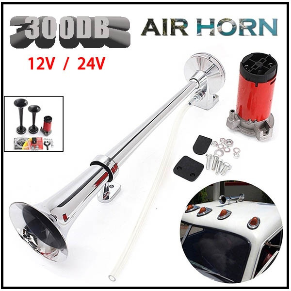 12V /24V Super Loud Single/double Horn Air Horn Kit Chrome Compressor Truck  Train Single Universal Compatible with All Models
