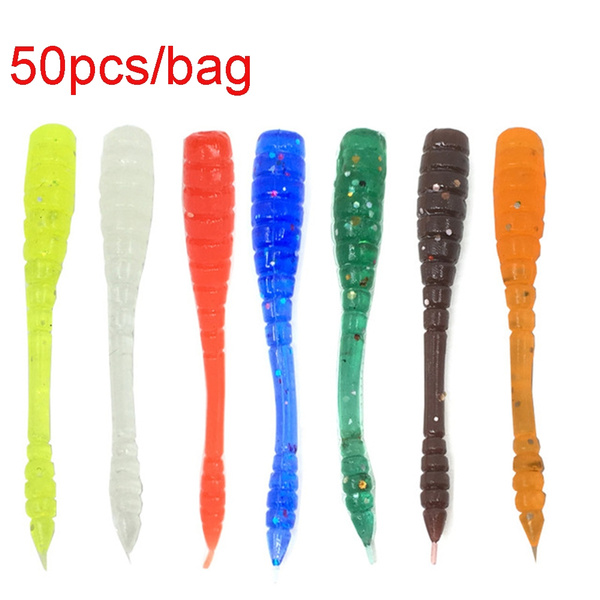 Fishing Soft Plastic Lures,Fishing Lures,50PCS Soft Plastic T Tail