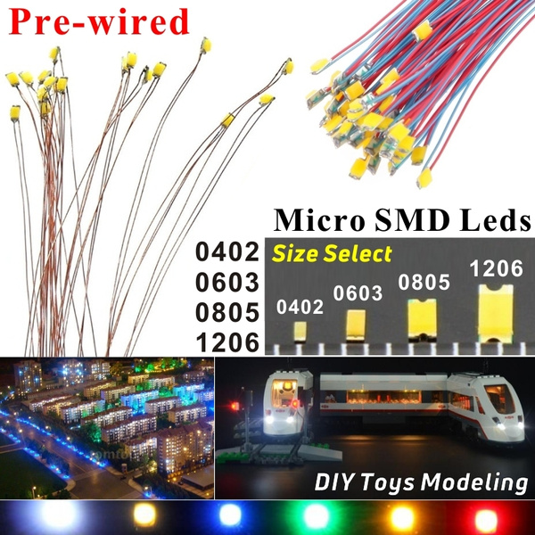 10 x twisted wired cold white #0805 SMD led street Lights Pre-soldered lamp HO N 10 x twisted wired cold white #0805 SMD led street Lights Pre-soldered lamp HO N