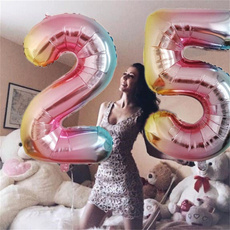 1 Piece Gradient Color 32inch Foil Number Balloons Birthday Party Decoration Baby Shower Celebration Supplies Air Globe 0-9 Digital