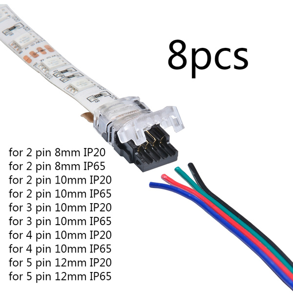 8 Pcs/lot 2pin 3pin 4pin 5pin LED Strip Connector for Single RGB RGBW Color  3528 5050 5630 LED Strip To Wire Connection Terminals