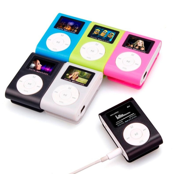 black other mini mirror clip music mp3 player