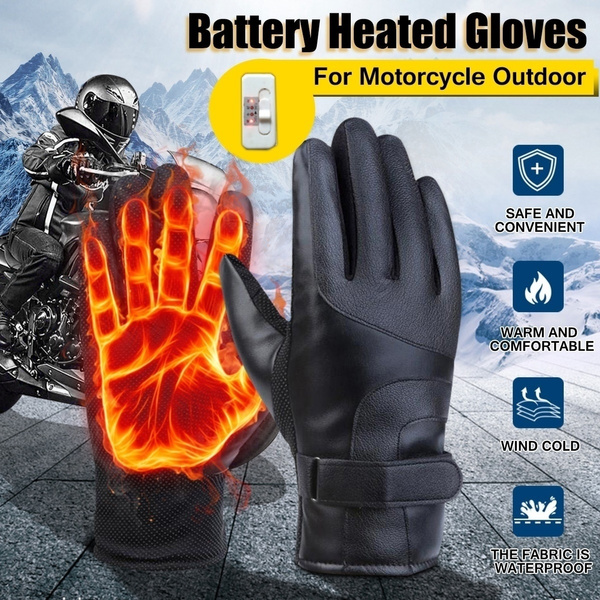 Electric Heated Gloves Motorcycle Battery Rechargeable Gloves Warm Waterproof