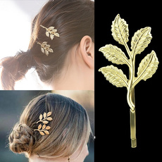 Barrettes, hairornament, hair jewelry, gold