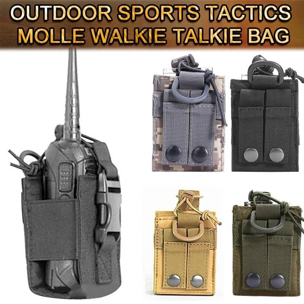 Outdoor Molle 600D Tactical Military Radio Walkie Talkie Holder Bag Pouch Pocket 