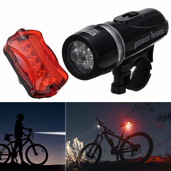 Bike Bicycle 5 LED Power Beam Front Head Light Headlight Torch Safety Lamp 
