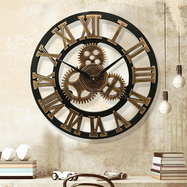 Steampunk Golden Retro Clock