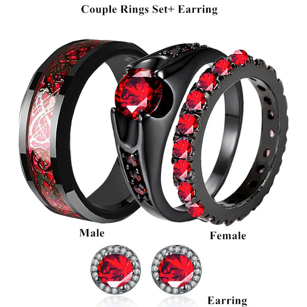 Black and deals red promise rings