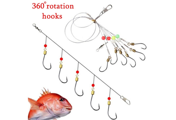 PW_ Carbon Steel Swivel Fishhooks Fish Lure Bait String Hook Fishing Tackle To PW_ Carbon Steel Swivel Fishhooks Fish Lure Bait String Hook Fishing Tackle To