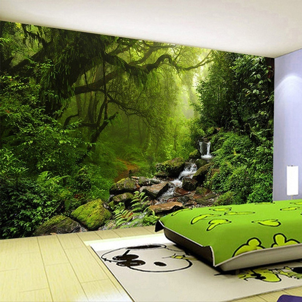 Glossy Pink 3D Forest Wallpaper For Bedroom and Living Room