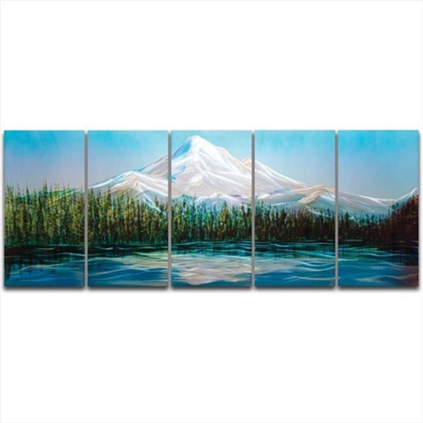 59 X 24 in. Mt. Hood 5-Paneled Handmade Metal Wall Art | Wish