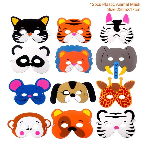 12pcs EVA Foam Animal Masks Face Zoo Jungle Party Mask Birthday Party  Decorations Kids Party Masks | Wish