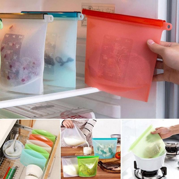 Reusable Ziplock Bags - Silicone Food Storage
