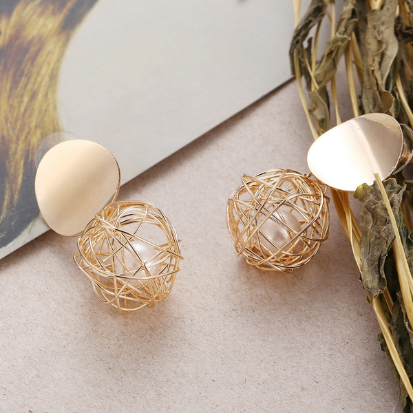 Rattan Earring, Bamboo Ball with Acetate Earring, Hand Woven Earring, –  thetizana