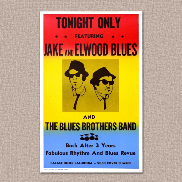 Blues Brothers Tin Sign Man Cave Concert Poster Vintage Ad Style Jake & Elwood 