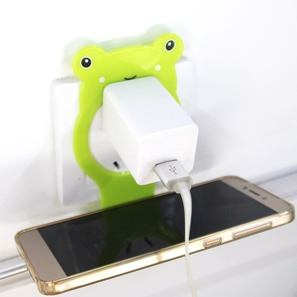 Foldable Plastic Cell Phone Wall Charger Hanger Holder Charging Rack