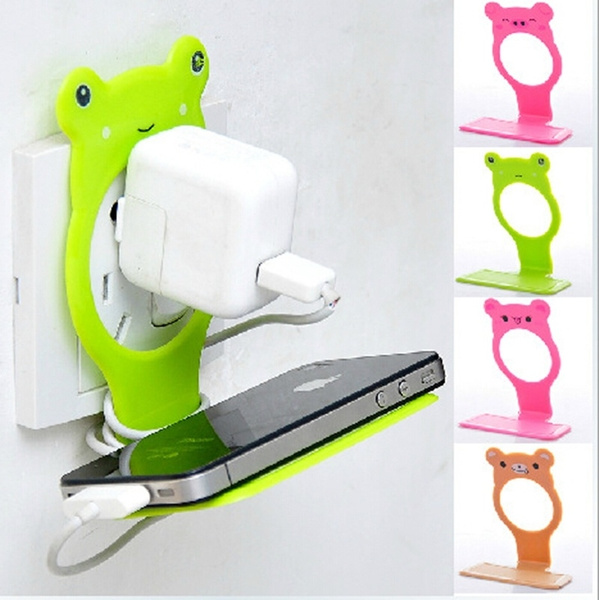 Foldable Plastic Cell Phone Wall Charger Hanger Holder Charging Rack