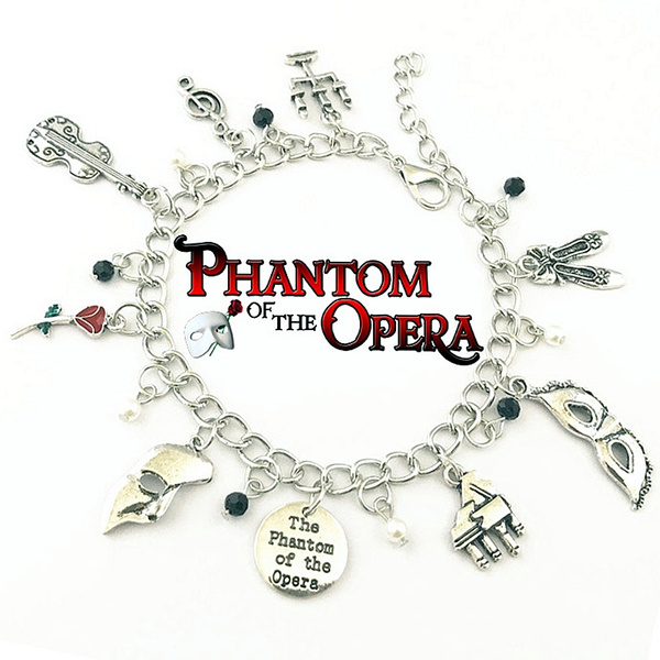 Broadway's The Phantom of the Opera Assorted Charms Metal Bracelet 
