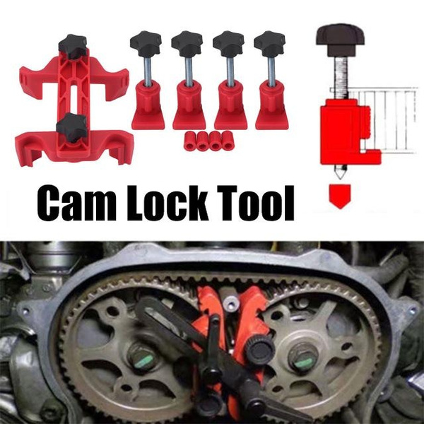 non-brand MagiDeal Engine Camshaft Timing Locking Tool Dual Cam Clamp Sprocket Gear Kit RED 