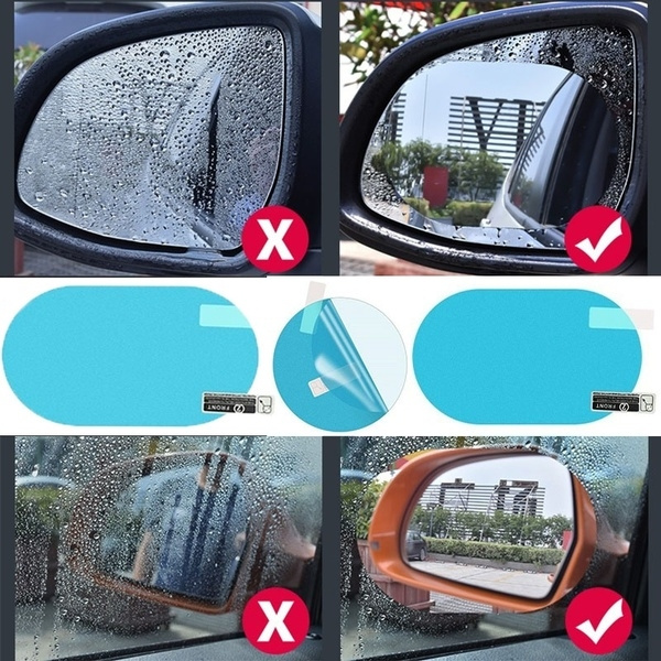 2Pcs Car Rearview Mirror Film Rainproof Anti-Fog Hydrophobic Protective Sticker 