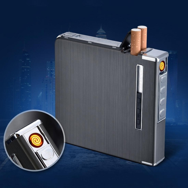 Portable Metal 20 Loaded Cigarette Case Dispenser Tobacco Storage Box