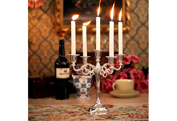 Metal Candle Holder 5-arms Candle Stand Wedding Event Candelabra Candle  Stick