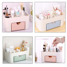 Women Makeup Case Storage Organizer Box Drawer Cosmetic Holder Perfume Jewelry Box(green blue pink）